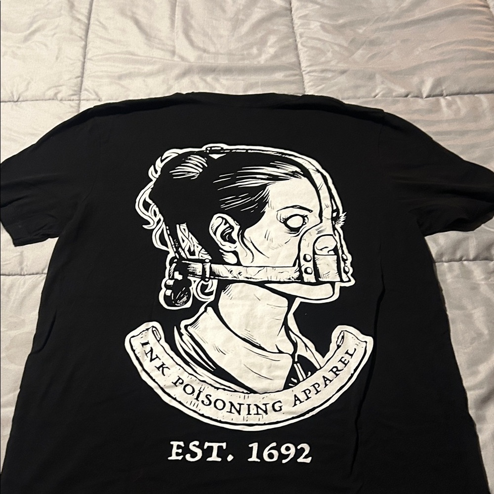 Black Graphic Tee with Goth Design